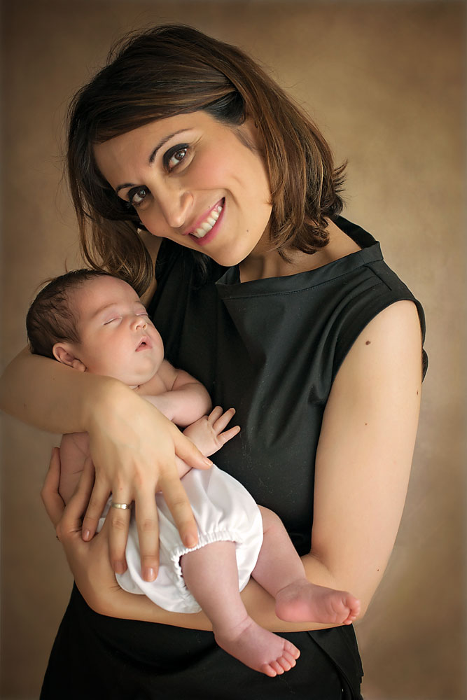 Mother with baby girl newborn session