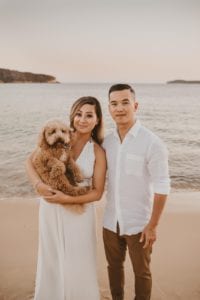 Beach Photo Session - Trinity, Her Husband and Puppy Fred