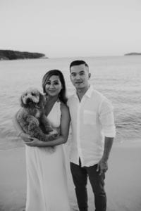 Beach Photo Session - Trinity, Her Husband and Puppy Fred
