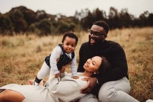 One-year-old baby family session