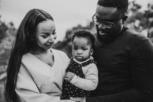 One-year-old baby family session